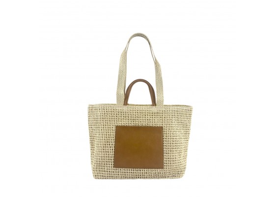 Bolso Tote De Hombro Rafia